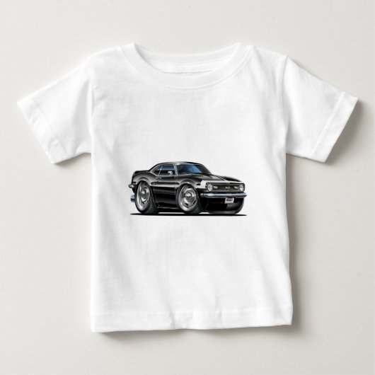 T-shirt Pour Bébé Voiture 1968 Noir-Blanche de Camaro (Devant)