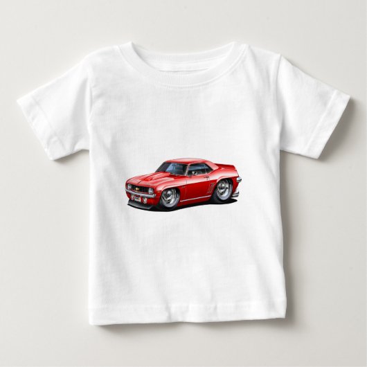 T-shirt Pour Bébé Voiture 1969 de rouge de Camaro solides solubles (Devant)