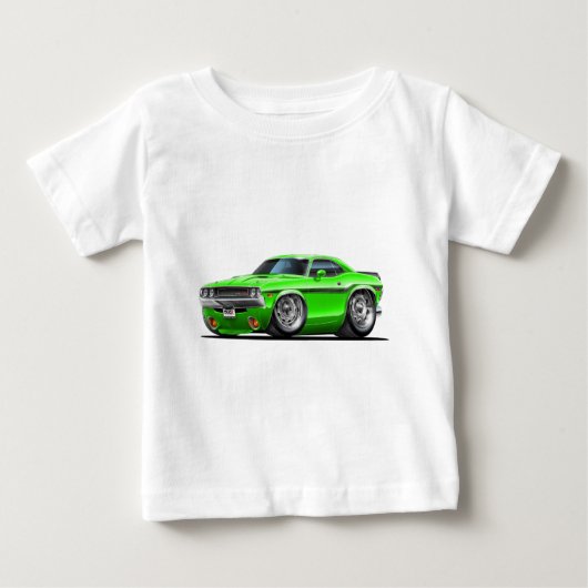 T-shirt Pour Bébé Voiture 1970-72 verte de challengeur (Devant)