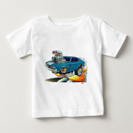 T-shirt Pour Bébé Voiture 1970 de Chevelle Teal (Devant)