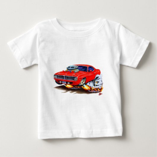 T-shirt Pour Bébé Voiture 1970 de rouge de Cuda (Devant)