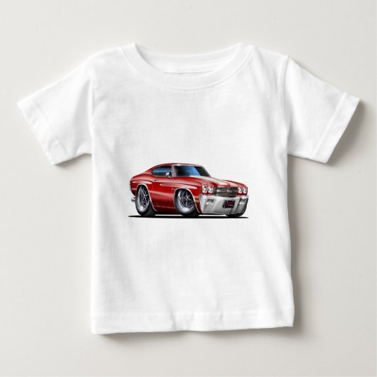 T-shirt Pour Bébé Voiture 1970 Marron-Blanche de Chevelle (Devant)