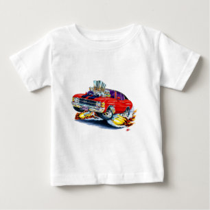 T-shirt Pour Bébé Voiture 1971-72 supérieure Rouge-Noire de Chevell
