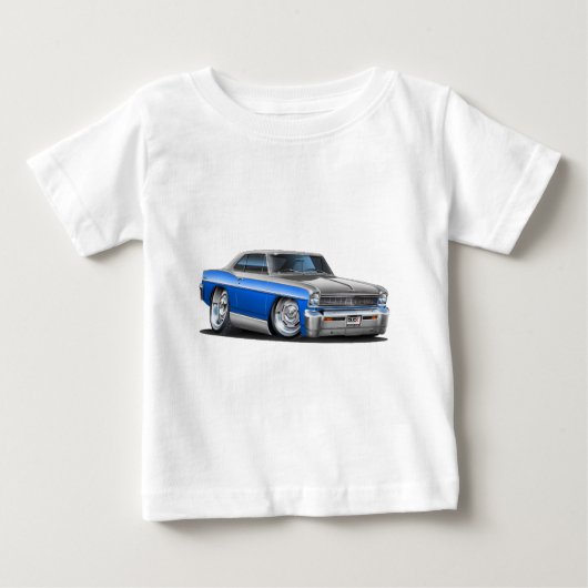T-shirt Pour Bébé Voiture Bleu-Grise de nova de Chevy (Devant)