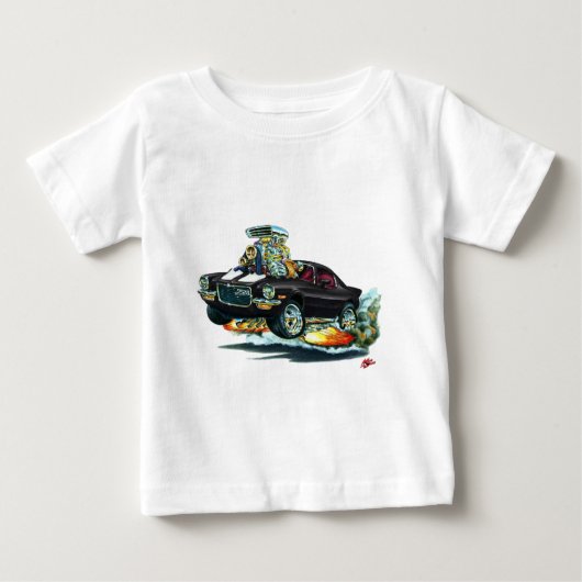T-shirt Pour Bébé Voiture Camaro noir-blanc 1970-72 (Devant)