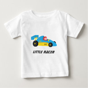 T-shirt Pour Bébé Voiture de course bleue mignonne pour le petit