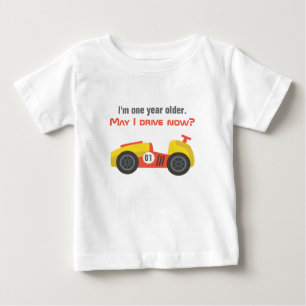 T-shirt Pour Bébé Voiture de course, garçon d'anniversaire, Assez âg