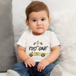T-shirt Pour Bébé Voiture de course pour enfants 1er anniversaire