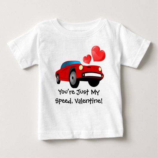 T-shirt Pour Bébé Voiture de course Valentine (Devant)