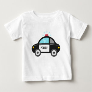 T-shirt Pour Bébé Voiture de police mignonne avec la sirène