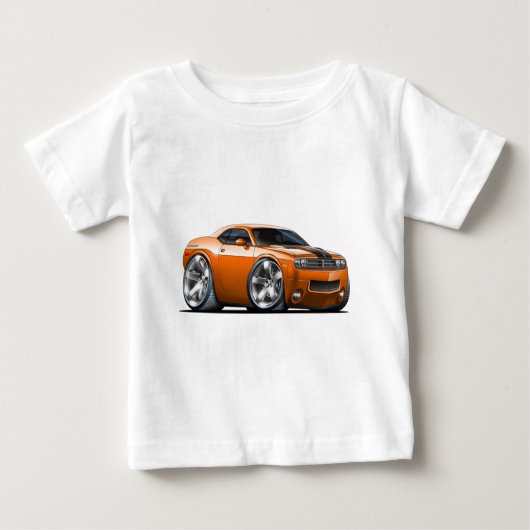 T-shirt Pour Bébé Voiture d'orange de challengeur de Dodge (Devant)