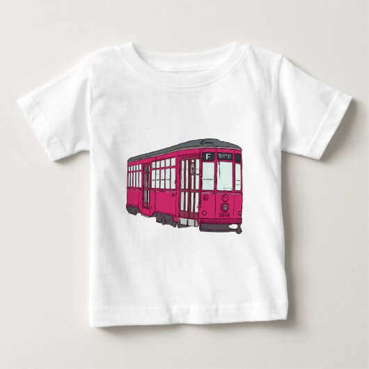 T-shirt Pour Bébé Voitures de Trolleycar de tram de tramway de (Devant)