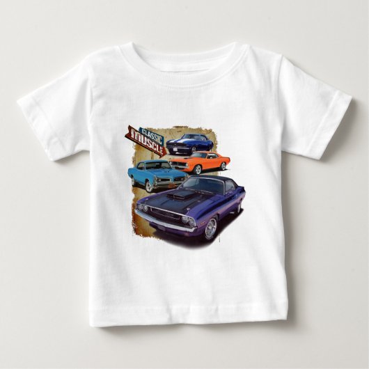 T-shirt Pour Bébé Voitures musicales américaines (Devant)