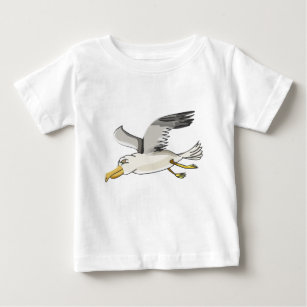 T-shirt Pour Bébé vol de mouette de bande dessinée aérien
