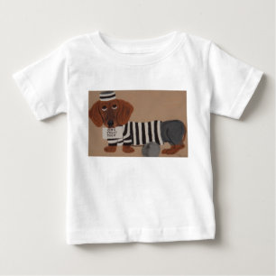 T-shirt Pour Bébé Voleur de friandises pour teckel prisonnier de la 