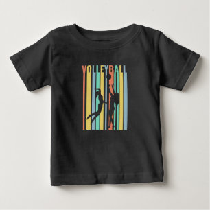 T-shirt Pour Bébé Volleyball Beach-volley Rétro