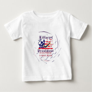 T-shirt Pour Bébé Vote for Hillary USA Stronger Together My Preside