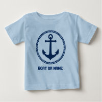 Votre nom ou nom de bateau Marine Ancre et bleu