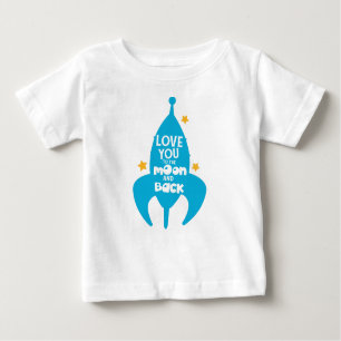 T-shirt Pour Bébé Vous Aimez À La Lune Et Au Dos, Roquette, Étoiles