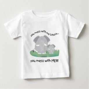 T-shirt Pour Bébé Vous salissez avec mon cousin, vous salissez avec
