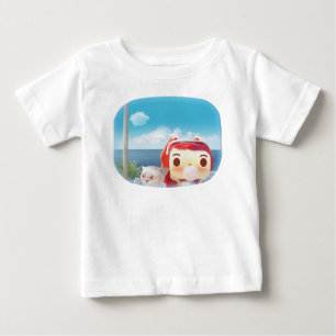 T-shirt Pour Bébé Voyage en train avec chat