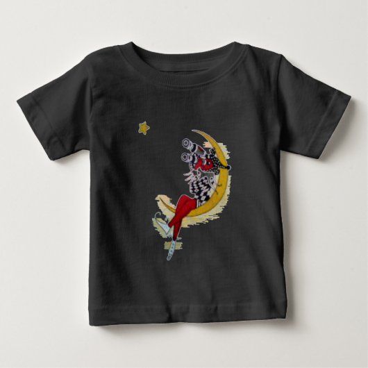T-shirt Pour Bébé Vue cosmique : Elfe sur la lune aventure (Devant)