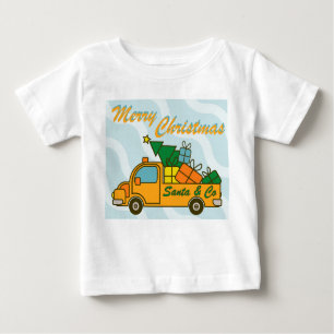 T-shirt Pour Bébé Vue latérale du camion père Noël Joyeux Noël