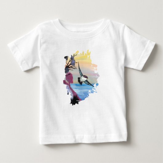 T-shirt Pour Bébé Vue Oiseaux (Devant)