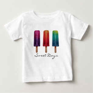 T-shirt Pour Bébé Watercolor Cute Popsicle Glaces Creams