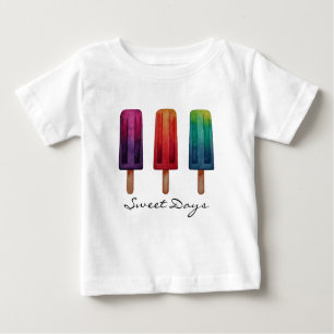 T-shirt Pour Bébé Watercolor Cute Popsicle Glaces Creams