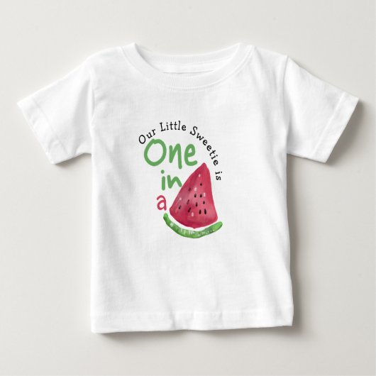 T-shirt Pour Bébé Watermelon One dans un Melon 1er anniversaire (Devant)
