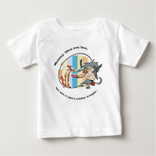 T-shirt Pour Bébé Weasel & Baboon "Maman aime mieux que toi"