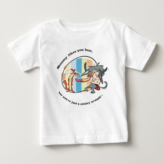 T-shirt Pour Bébé Weasel & Baboon "Maman aime mieux que toi" (Devant)
