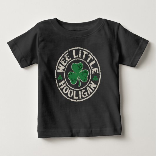 T-shirt Pour Bébé Wee Little Hooligan Shamrock St Patrick's Day (Devant)
