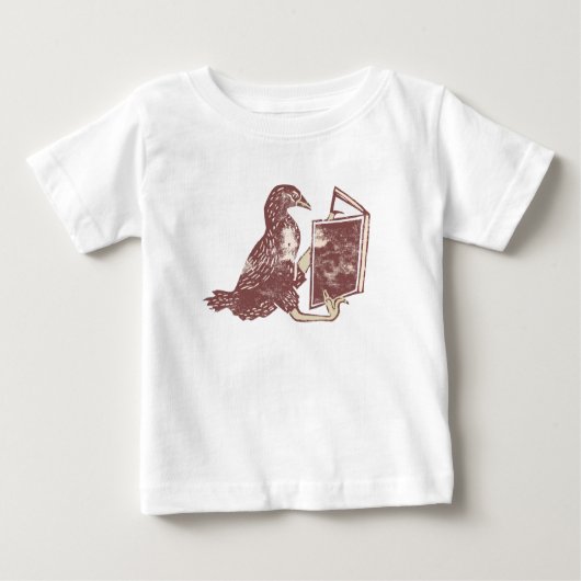 T-shirt Pour Bébé Weka Bird Lire un livre (Devant)