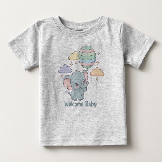T-shirt Pour Bébé Welcome Baby Elephant Design (Devant)