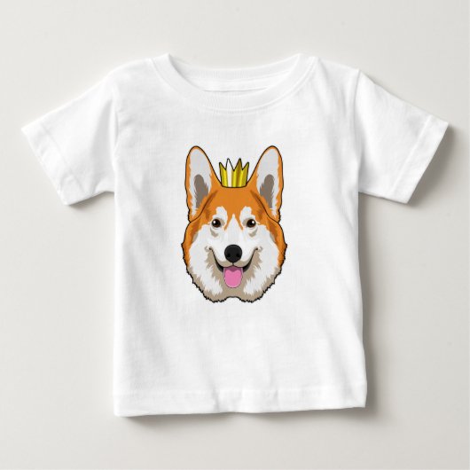 T-shirt Pour Bébé Welsh corgi with Crown (Devant)