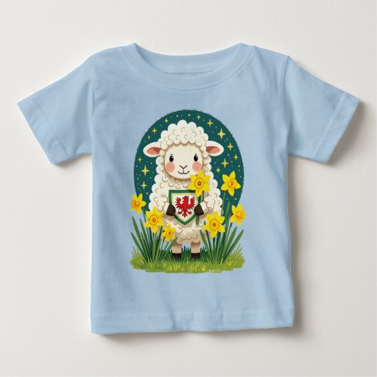 T-shirt Pour Bébé Welsh Spring Lamb Cute St Davids Day Design (Devant)