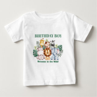T-shirt Pour Bébé Whimsical Jungle Safari Animal Birthday
