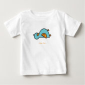 T-shirt Pour Bébé Whimsical mignon Cartoon bleu Turquoise bébé canar (Devant)