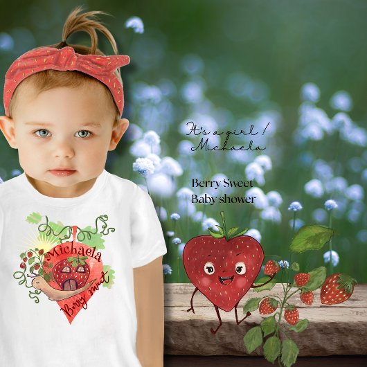 T-shirt Pour Bébé Whimsical Strawberry House Berry Sweet