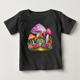 T-shirt Pour Bébé Whimsy Wonderland Champignons House Bodysuit bébé