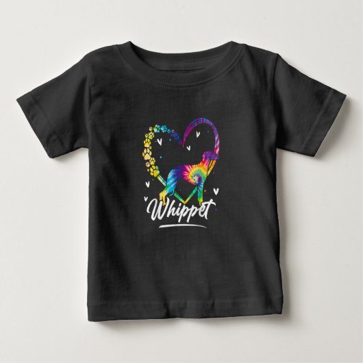 T-shirt Pour Bébé Whippet Tie Dye Amoureux des chiens Rainbow Gift T (Devant)