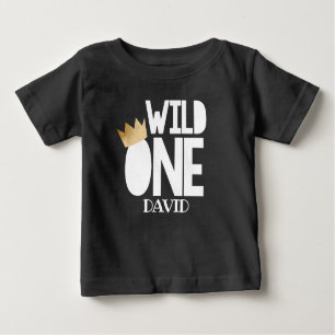 T-shirt Pour Bébé Wild ONE Black Gold Baby Boy Première tenue d'anni
