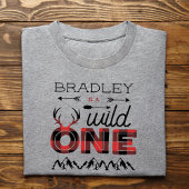 T-shirt Pour Bébé Wild One Boys Plaid Rustique Bûcheron 1er Annivers