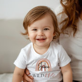 T-shirt Pour Bébé Wild One First Birthday Rainbow & Sun Personnalisé