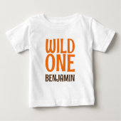 T-shirt Pour Bébé Wild One Name 1st Birthday (Devant)