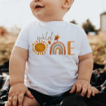 T-shirt Pour Bébé Wild One premier anniversaire Rainbow et Sun Party<br><div class="desc">Jolie aquarelle arc-en-ciel et soleil m.onederful parti t-shirt</div>