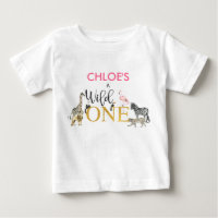 Wild One Safari Animaux 1er anniversaire Baby T-sh