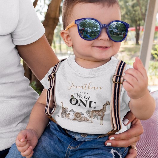 T-shirt Pour Bébé Wild One Safari premier anniversaire